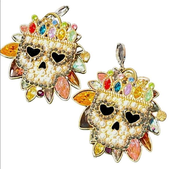 HANDCRAFTED Artisan Sparkly Call the Witch Doctor Earrings - Picture 5 of 6